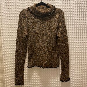 Ellemenno Brown Knit Cowl Neck Sweater